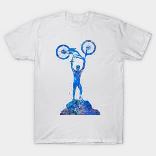 Downhill mountain bike blue T-Shirt